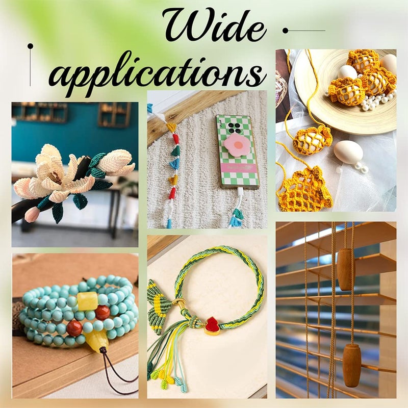 PH PandaHall 600 Yards 0.8mm Nylon Beading String Cord 6 Colors Chinese Knotting Cord Nylon Kumihimo Macrame Thread Braided Lift Shade Cord for Friendship Bracelets Christmas Tree Ornament Hair Decor - Image 5